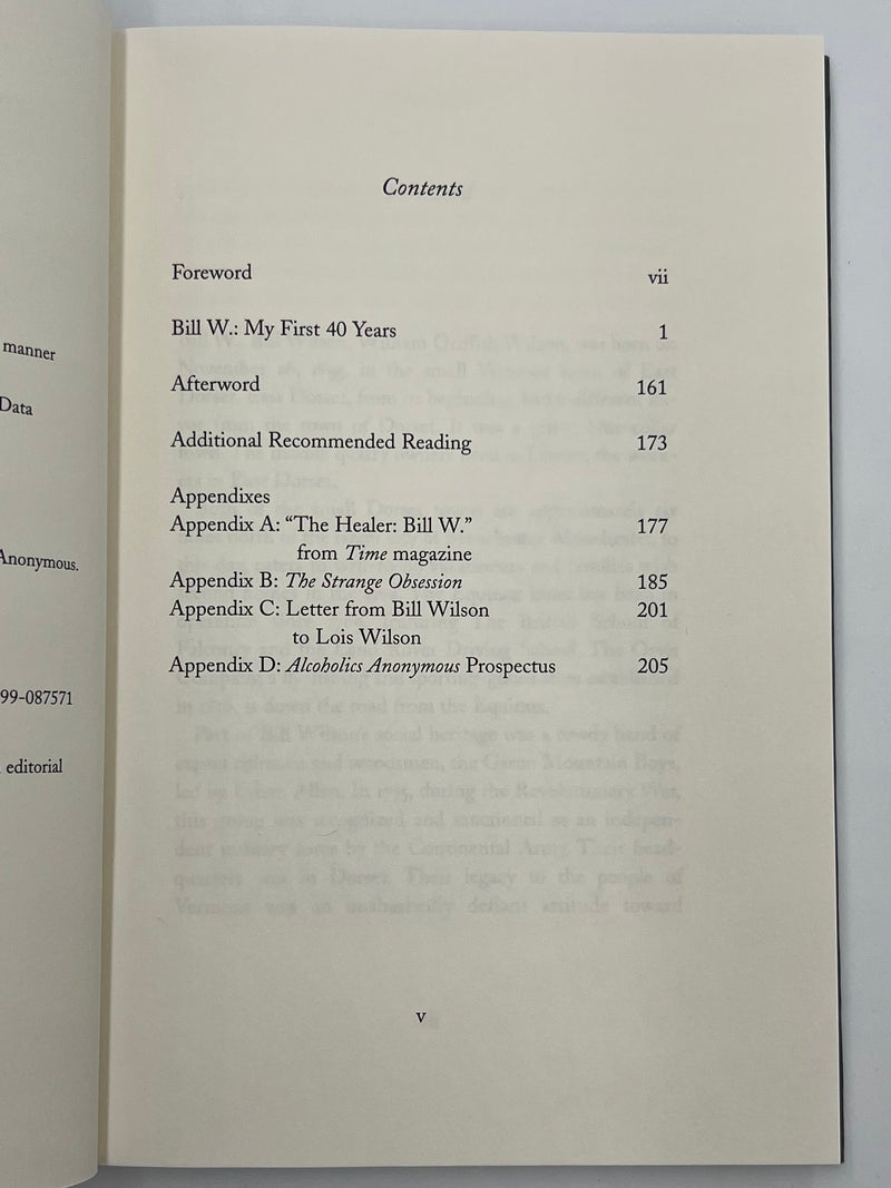 Bill W.: My First 40 Years - 3rd Printing - 2000 Recovery Collectibles