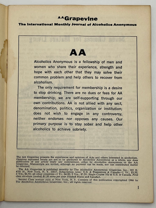 AA Grapevine from May 1966 - Bill W on Why We Are Anonymous Mark McConnell