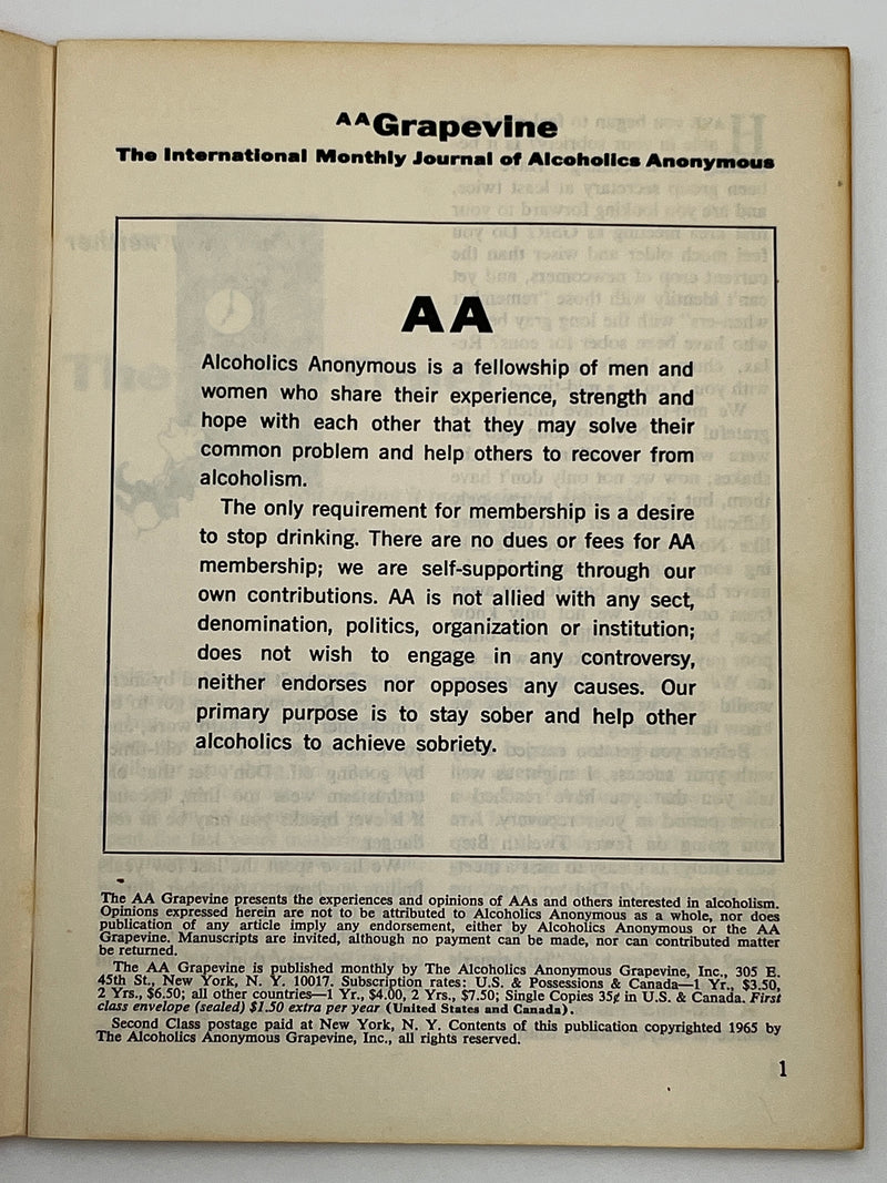 AA Grapevine from October 1965 - Highlights of the 30th Anniversary International Convention Mark McConnell