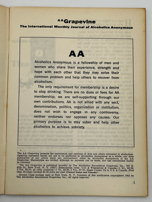 AA Grapevine from October 1965 - Highlights of the 30th Anniversary International Convention Mark McConnell
