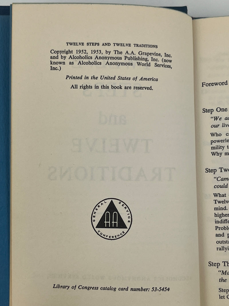 Twelve Steps and Twelve Traditions - 2nd Small Hardback Printing - 1967 Recovery Collectibles