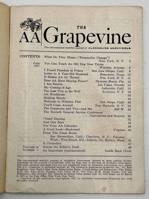AA Grapevine from June 1957 Mark McConnell