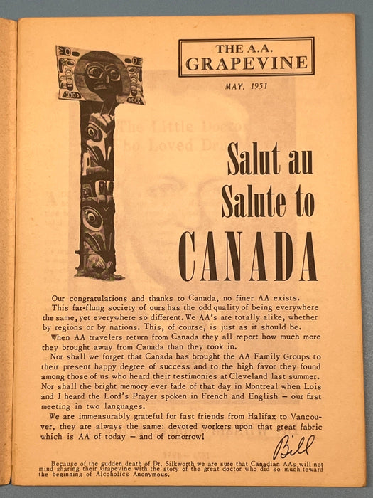 AA Grapevine from May 1951 - Canada Mark McConnell