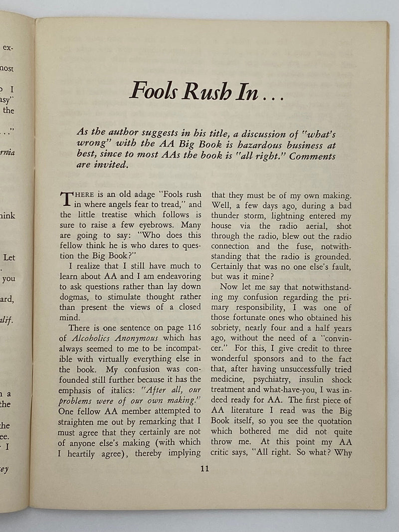 AA Grapevine October 1953 Recovery Collectibles