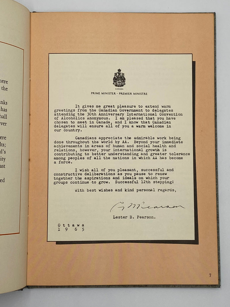 Anniversary Book - A.A. 30 - Toronto, Ontario, Canada - 1965 Recovery Collectibles