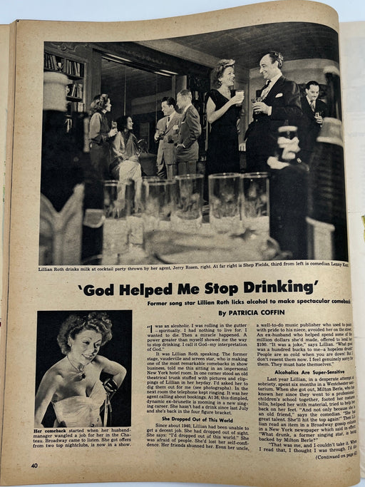 Look Magazine from June 1947 - Lillian Roth Article Recovery Collectibles