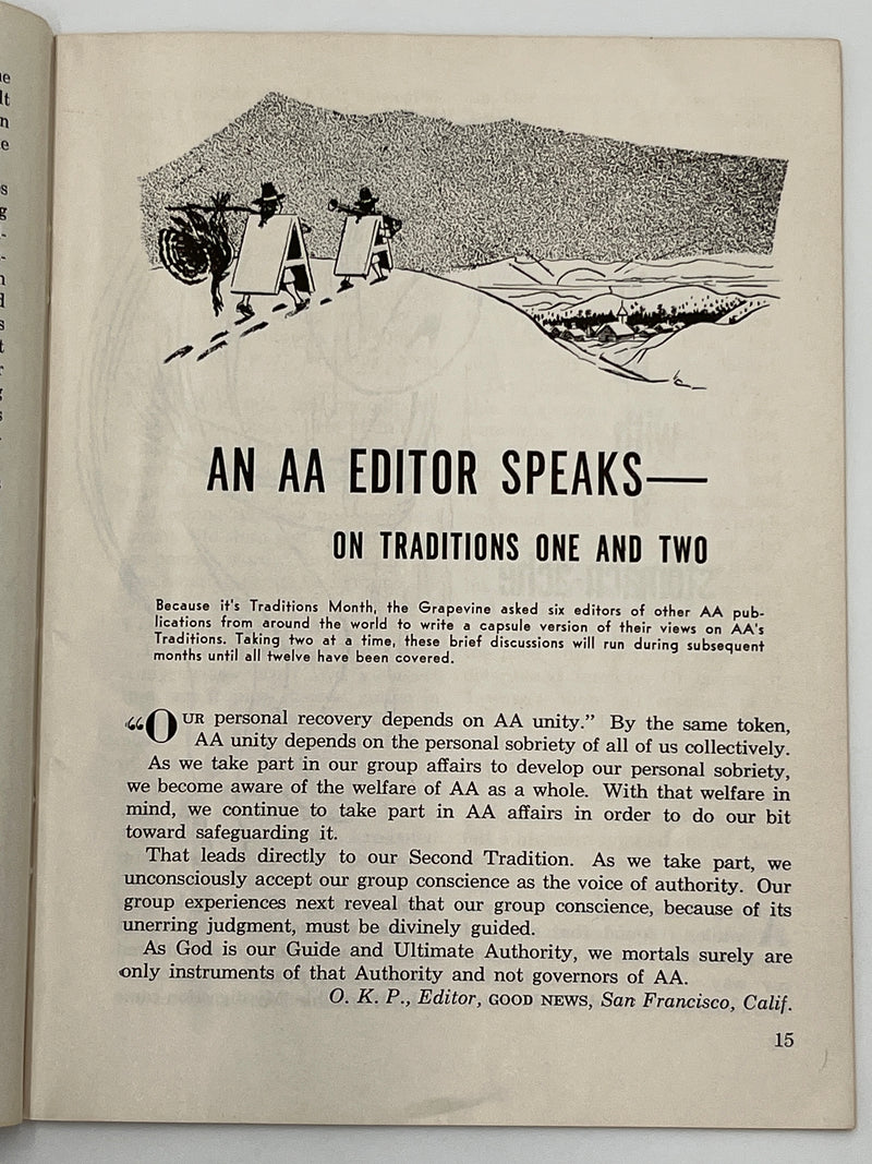 AA Grapevine from November 1958 - Traditions Month Mark McConnell