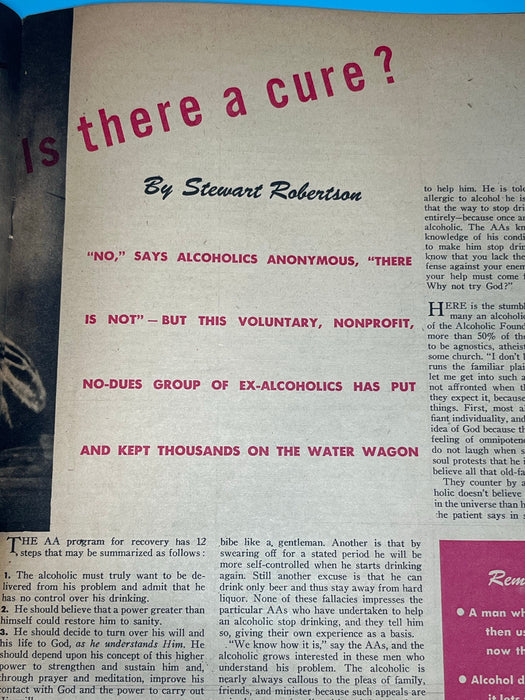 The Family Circle Magazine - Alcoholism is There a Cure? - January 1945 Recovery Collectibles