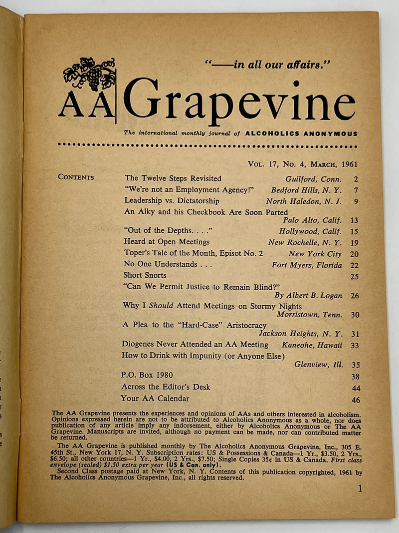 AA Grapevine from March 1961 - The Twelve Steps Revisited Mark McConnell