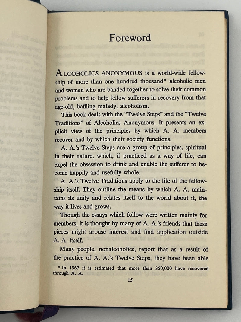 Twelve Steps and Twelve Traditions - 2nd Small Hardback Printing - 1967 Recovery Collectibles
