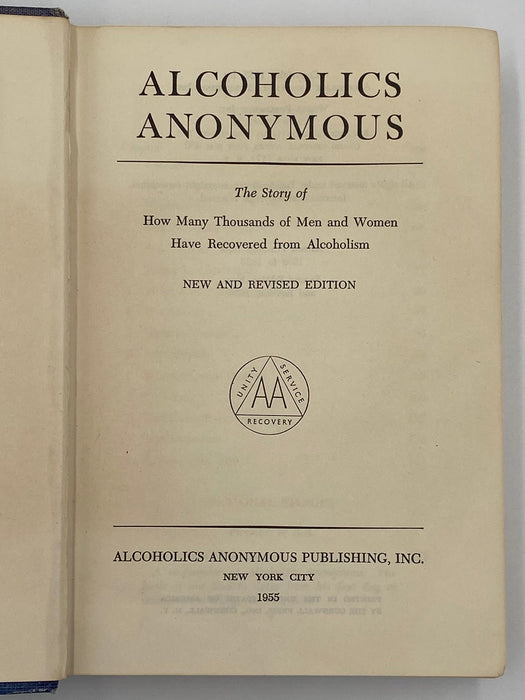 Alcoholics Anonymous Second Edition Big Book 2nd Printing with ODJ Recovery Collectibles