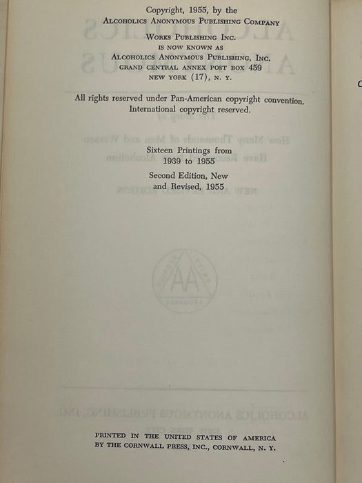 Alcoholics Anonymous Second Edition First Printing 1955 - Original Jacket Recovery Collectibles