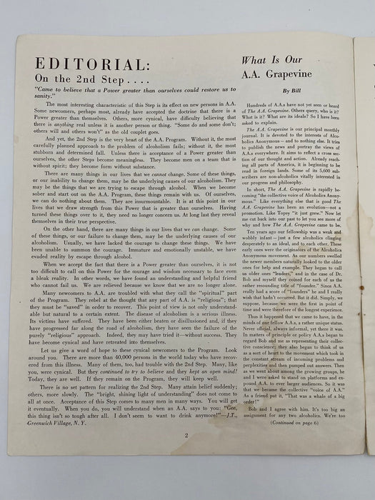 The A.A. GRAPEVINE December 1946 Recovery Collectibles