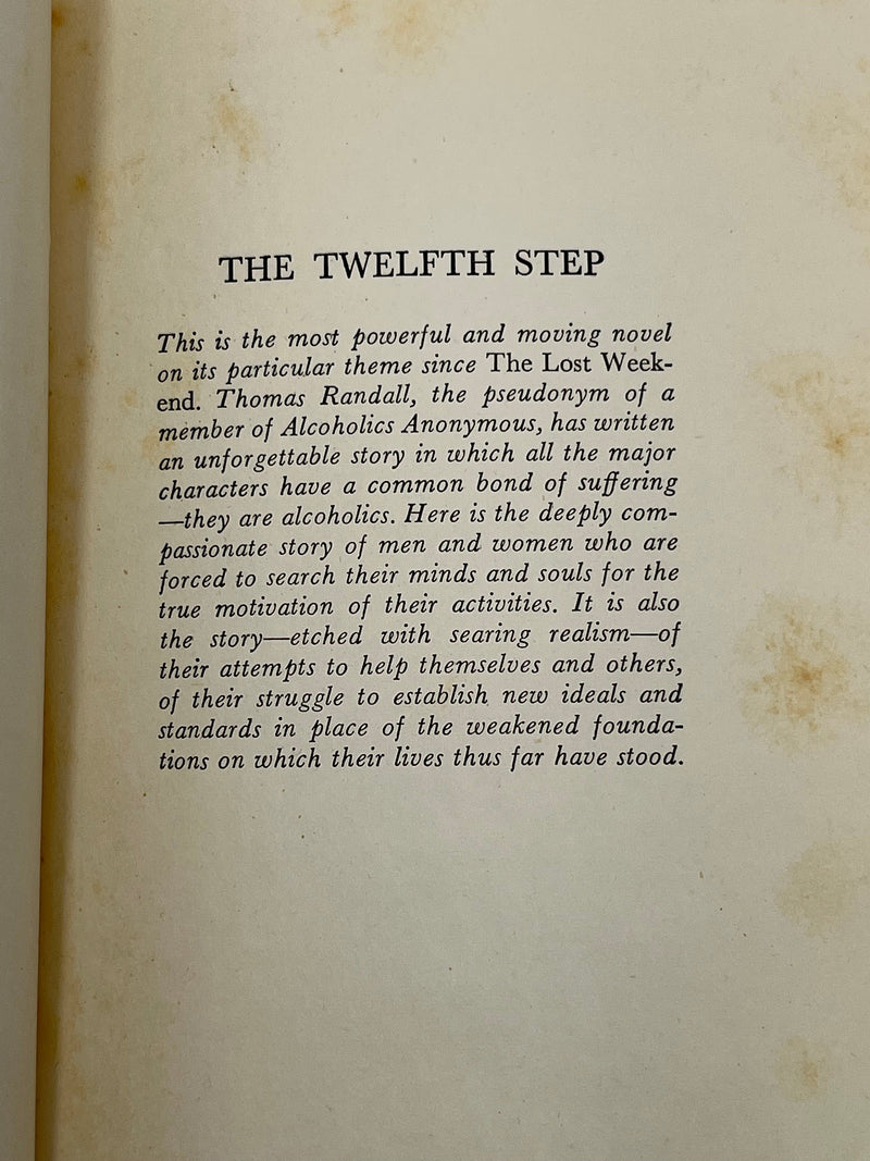 THE TWELFTH STEP by Thomas Randall - First British Edition 1960 Recovery Collectibles