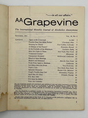 AA Grapevine - November 1961 - Again at the Crossroads by Bill Recovery Collectibles