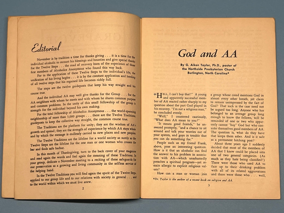 AA Grapevine from November 1953 - God and AA Mark McConnell