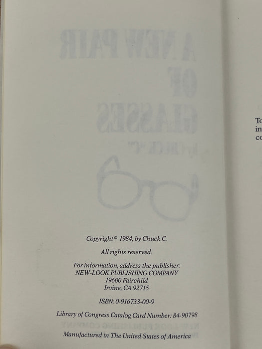 A New Pair Of Glasses by Chuck C. - First Printing from 1984 with ODJ Recovery Collectibles