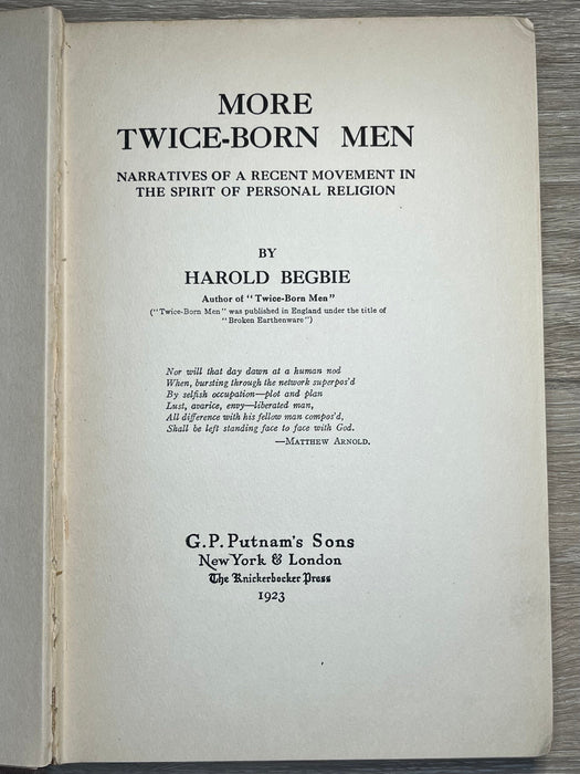 More Twice Born Men by Harold Begbie - 1923 David Shaw