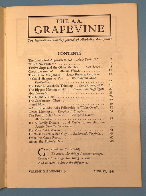 AA Grapevine from August 1955 - Convention Highlights Mark McConnell
