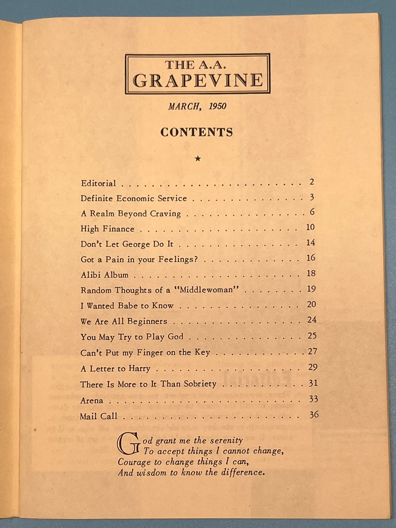 AA Grapevine from March 1950 Mark McConnell