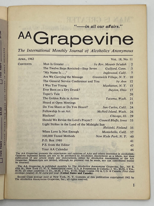 AA Grapevine from April 1962 - The 12 Steps Revisited Mark McConnell