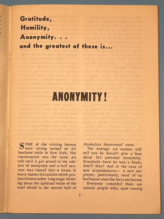 AA Grapevine - April 1951 - Anonymity Mark McConnell