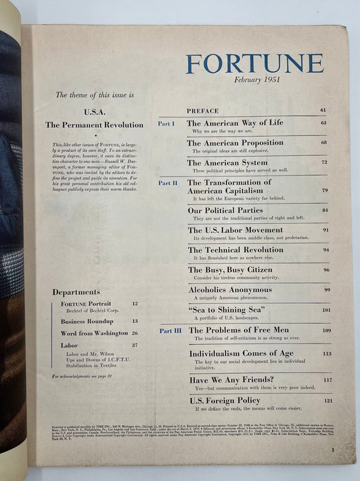Fortune - February 1951 - Alcoholics Anonymous: A Uniquely American Phenomenon Recovery Collectibles