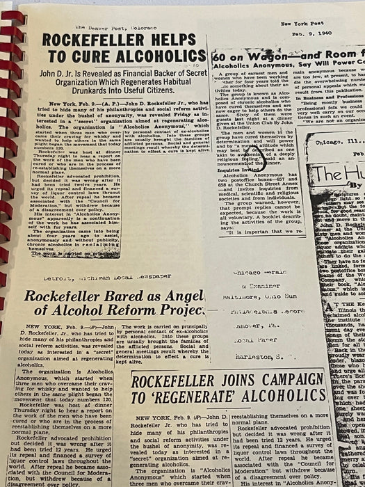Alcoholics Anonymous 1939-1942 - The Archives of The General Service Board Recovery Collectibles