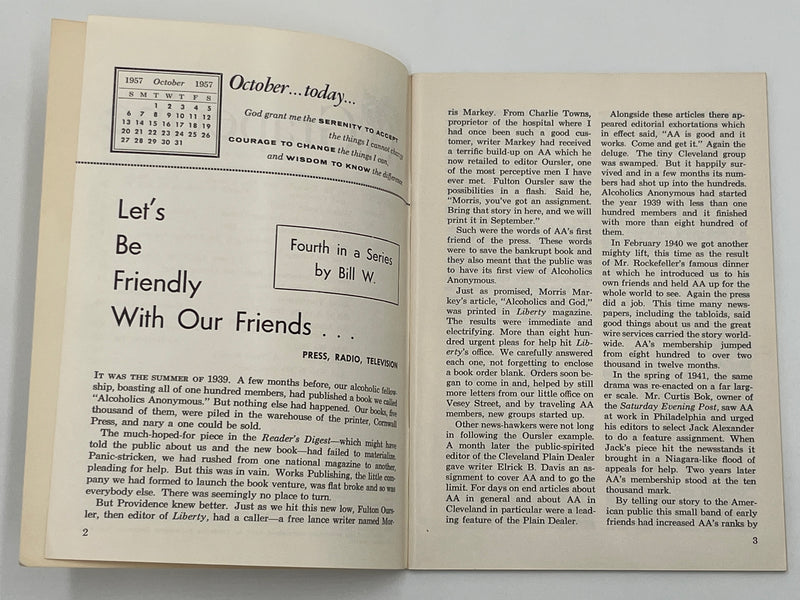 AA Grapevine from October 1957 - AA Comes of Age Mark McConnell