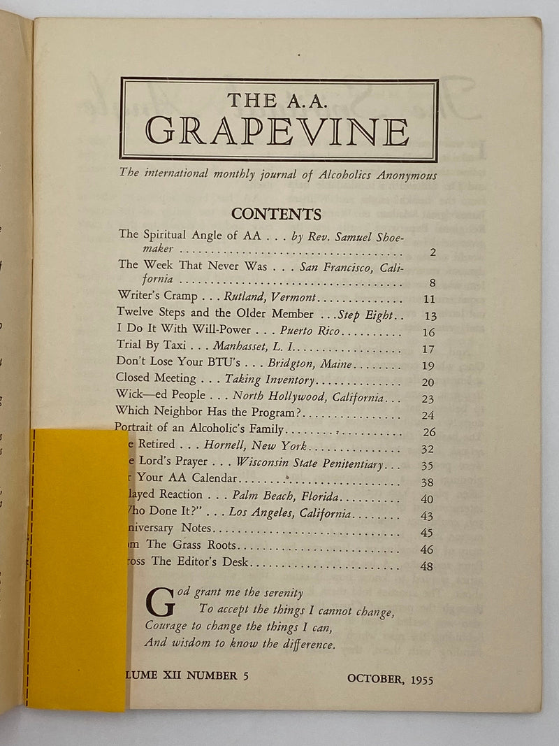 AA Grapevine October 1955 - The Spiritual Angle of AA by Sam Shoemaker Alabama