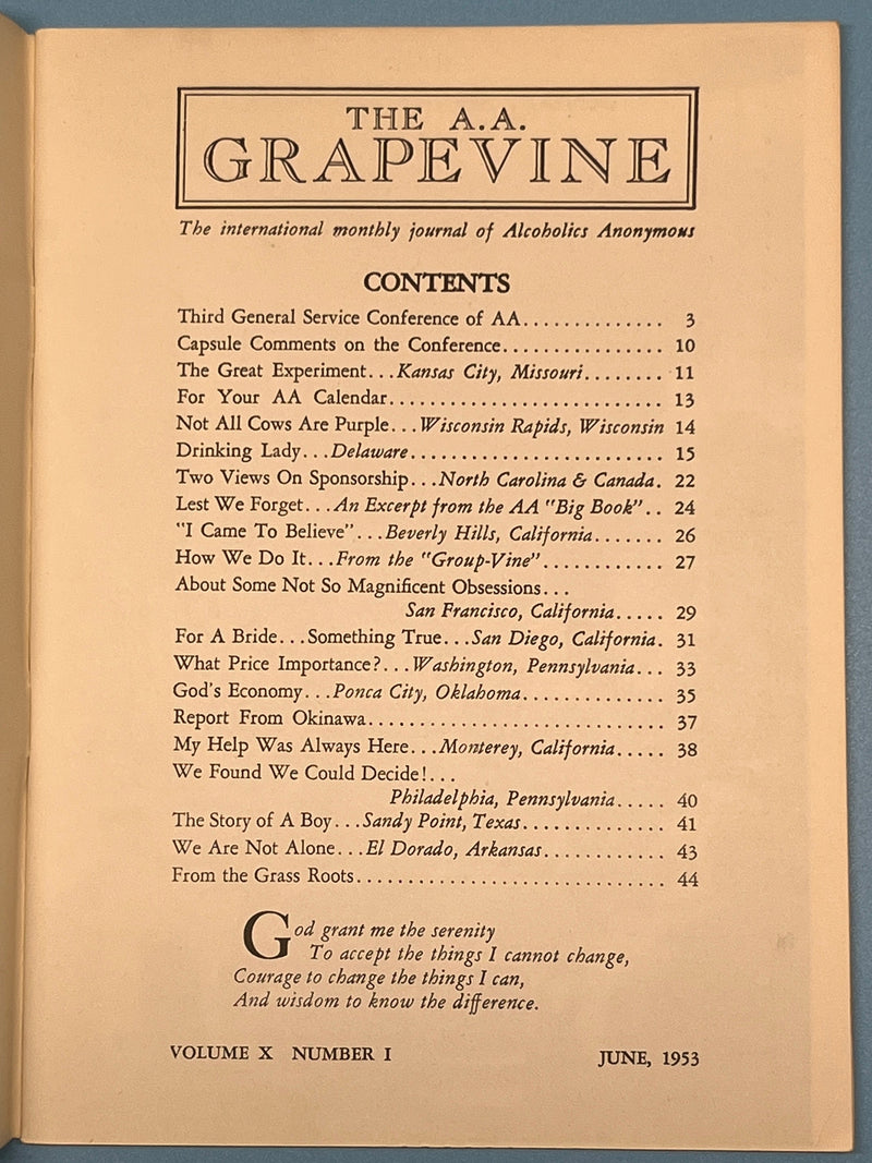 AA Grapevine from June 1953 Mark McConnell