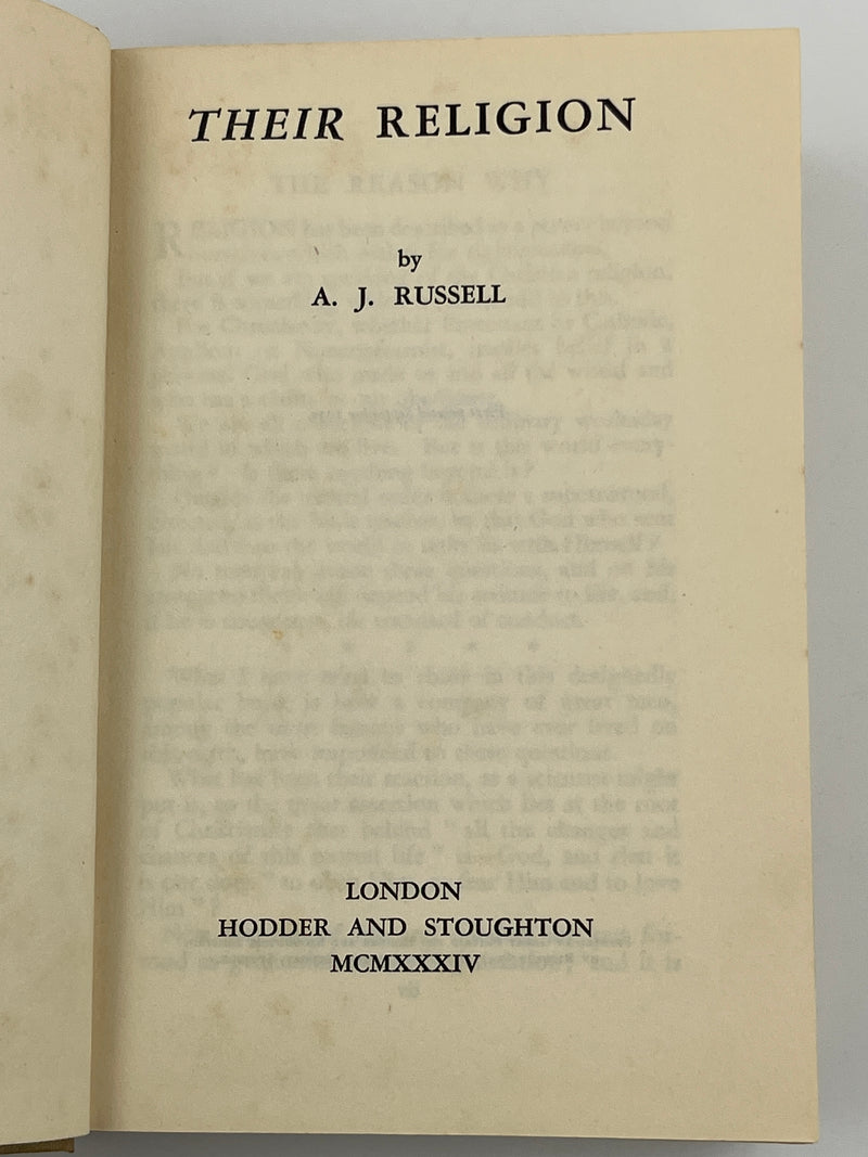 Their Religion by A.J. Russell - First Printing Recovery Collectibles