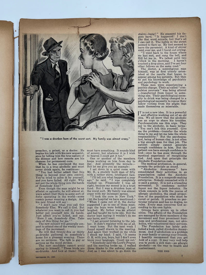Liberty Magazine - Alcoholics and God from September 1939 Recovery Collectibles