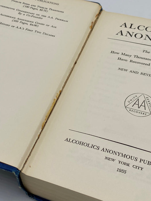 Alcoholics Anonymous Big Book Second Edition 3rd Printing Recovery Collectibles