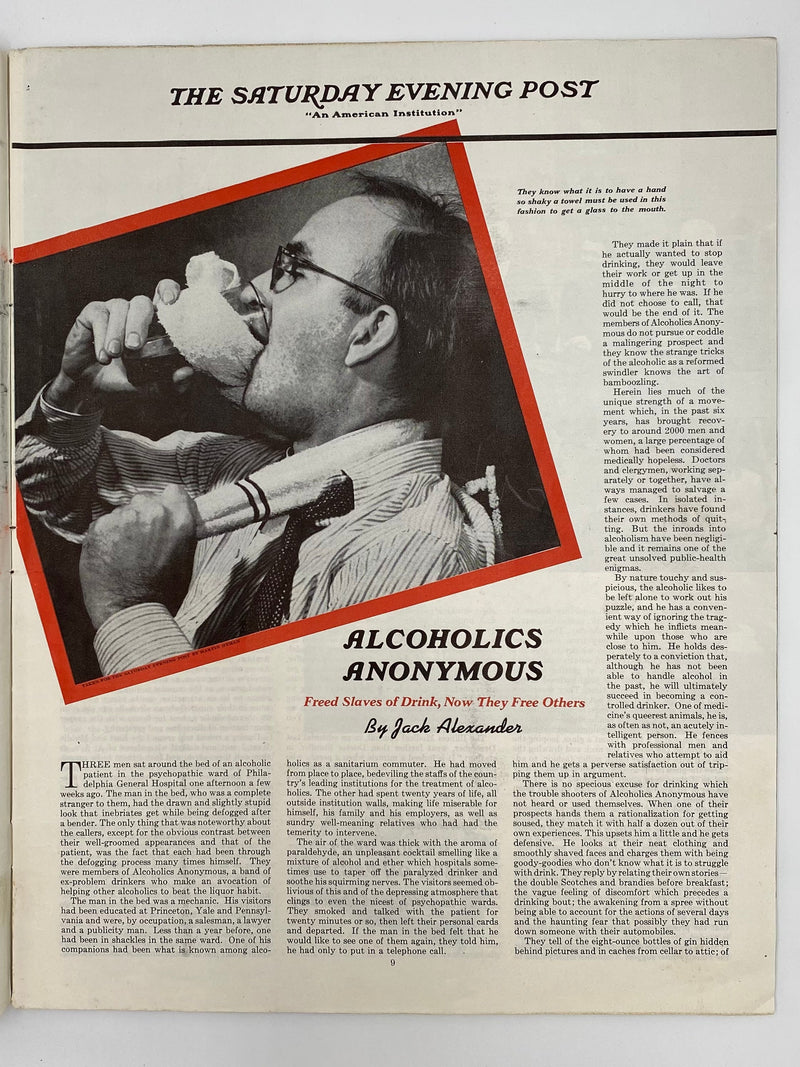 Saturday Evening Post - March 1, 1941 - Alcoholics Anonymous Recovery Collectibles