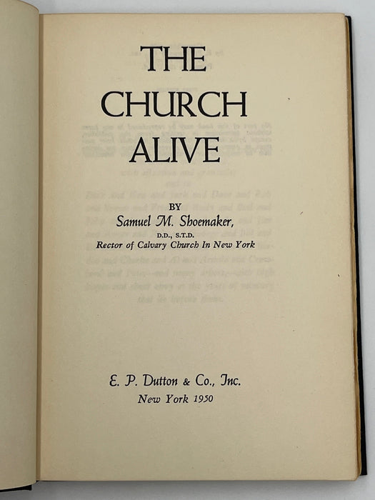 Signed - The Church Alive by Samuel M. Shoemaker Recovery Collectibles