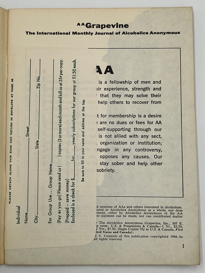AA Grapevine from April 1966 - Humility Mark McConnell