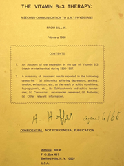 The Vitamin B-3 Therapy Communications - Signed by Bill W. Rex Jarret