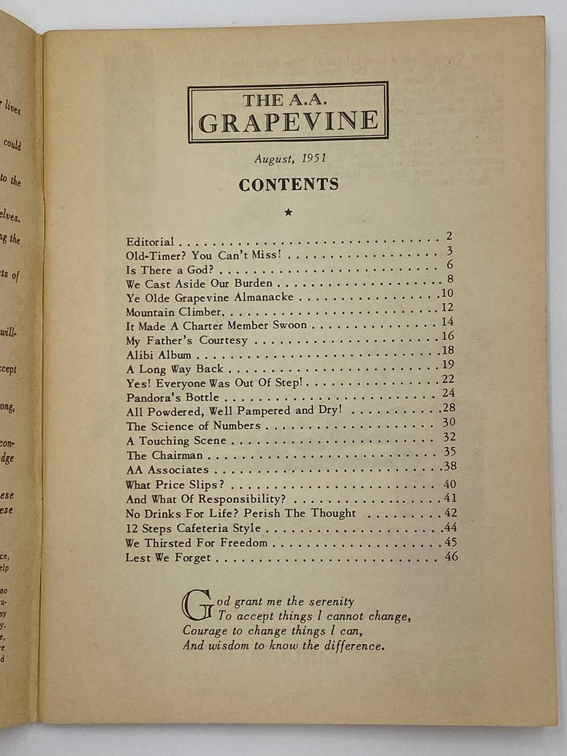 AA Grapevine - Old-Timer - August 1951 Alabama
