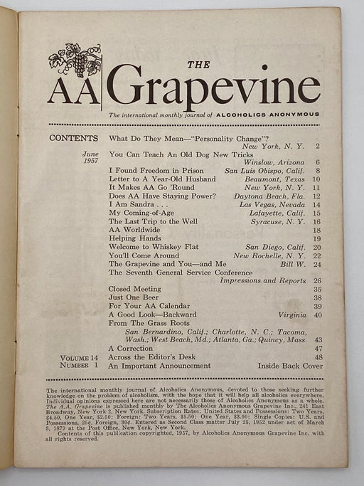 AA Grapevine June 1957 Alabama