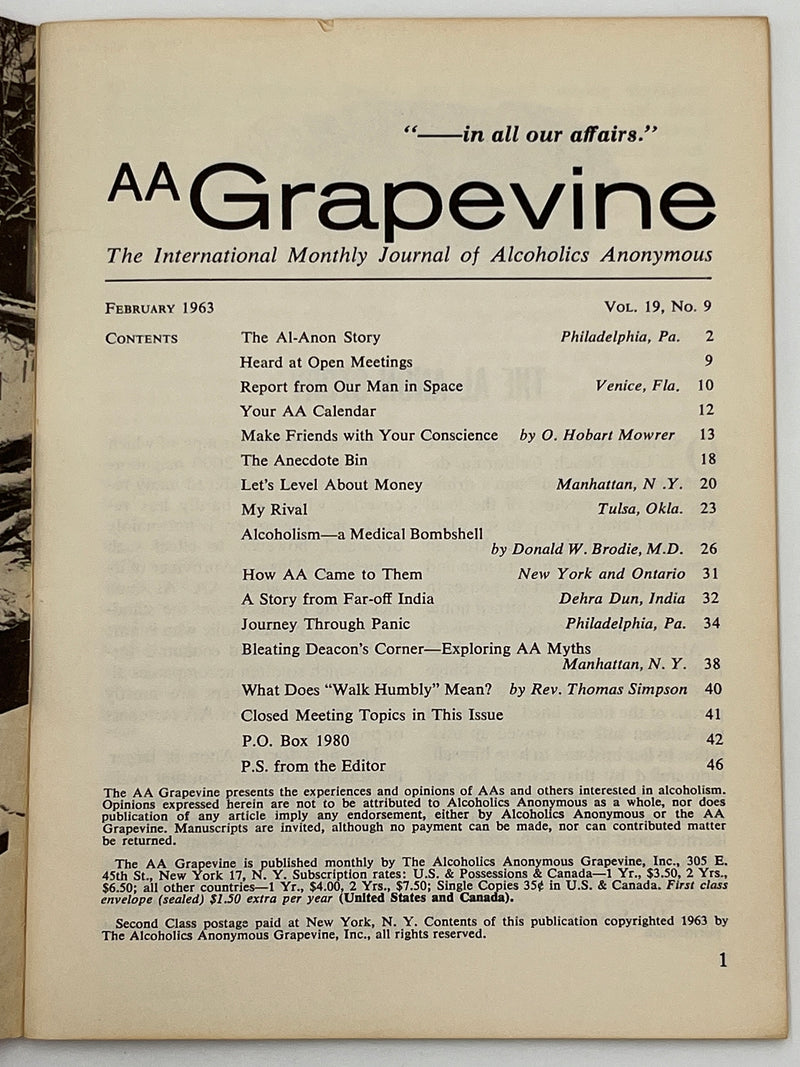 AA Grapevine from February 1963 - The Al-Anon Story Mark McConnell