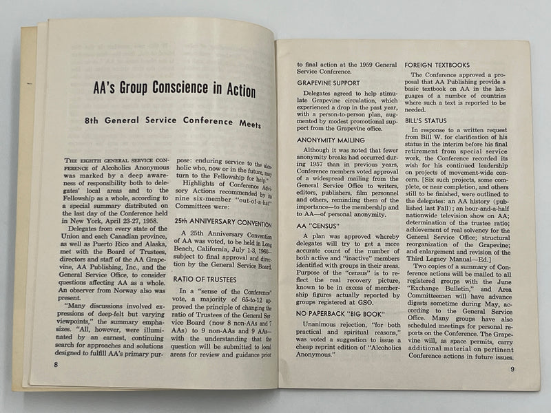 AA Grapevine from June 1958 - Take Step Eleven by Bill Mark McConnell