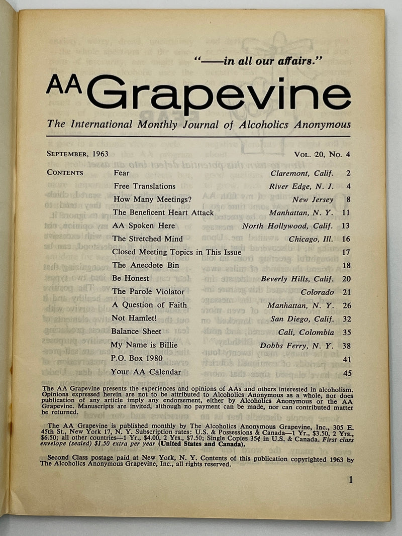 AA Grapevine from September 1963 - Fear Mark McConnell