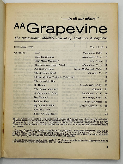 AA Grapevine from September 1963 - Fear Mark McConnell