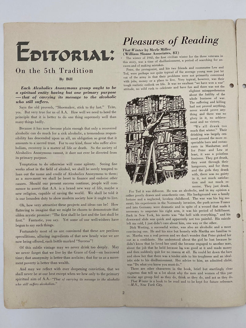 The A.A. GRAPEVINE April 1948 Recovery Collectibles