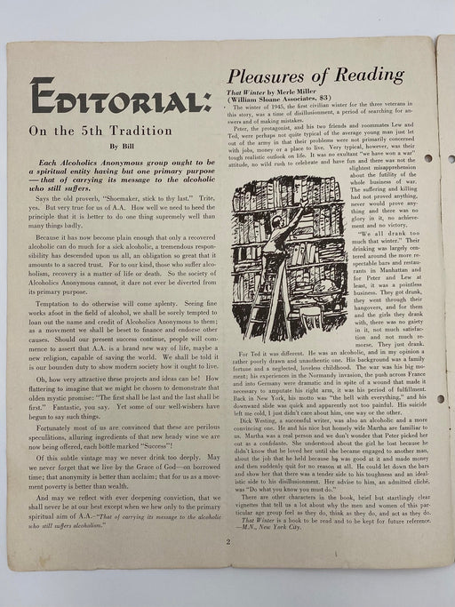 The A.A. GRAPEVINE April 1948 Recovery Collectibles