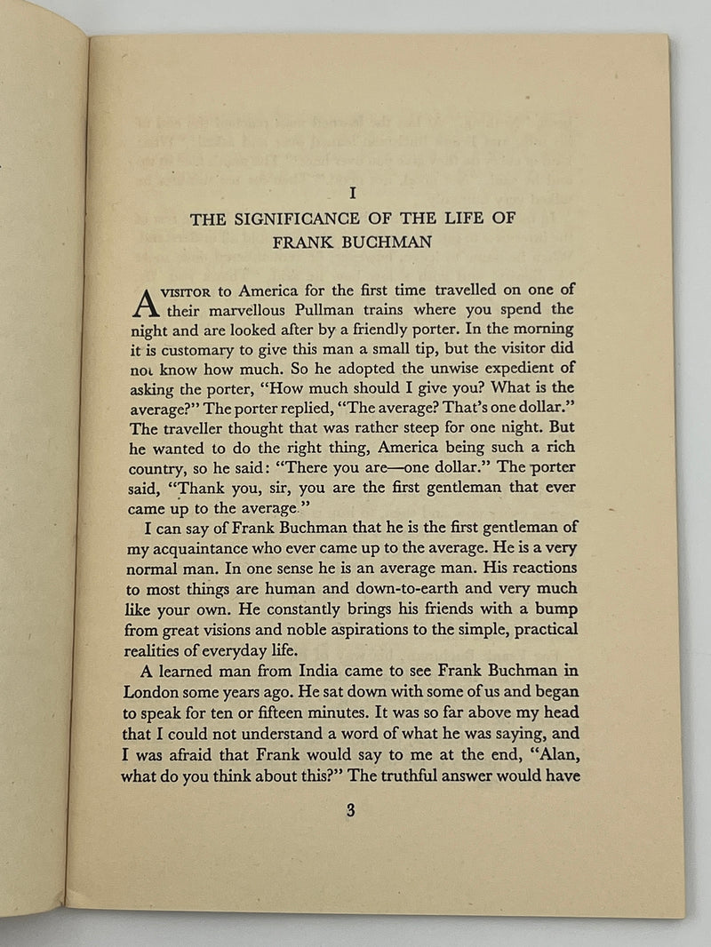 The Significance of the Life of Frank Buchman by Alan Thornhill David Shaw