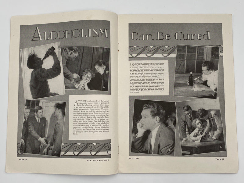 Health Magazine - Alcoholism Can Be Cured - June 1947 Recovery Collectibles