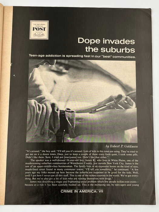 Saturday Evening Post from April 4, 1964 - Teen-Age Dope Addiction Recovery Collectibles