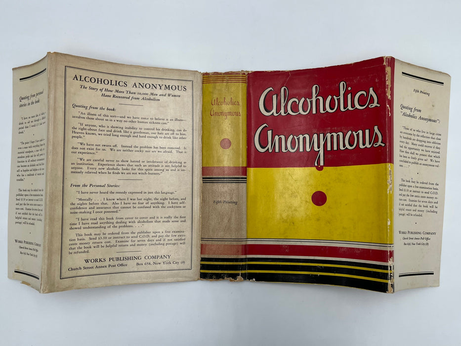 Alcoholics Anonymous Big Book First Edition 5th Printing 1944 - ODJ -  Baby Blue Mike’s